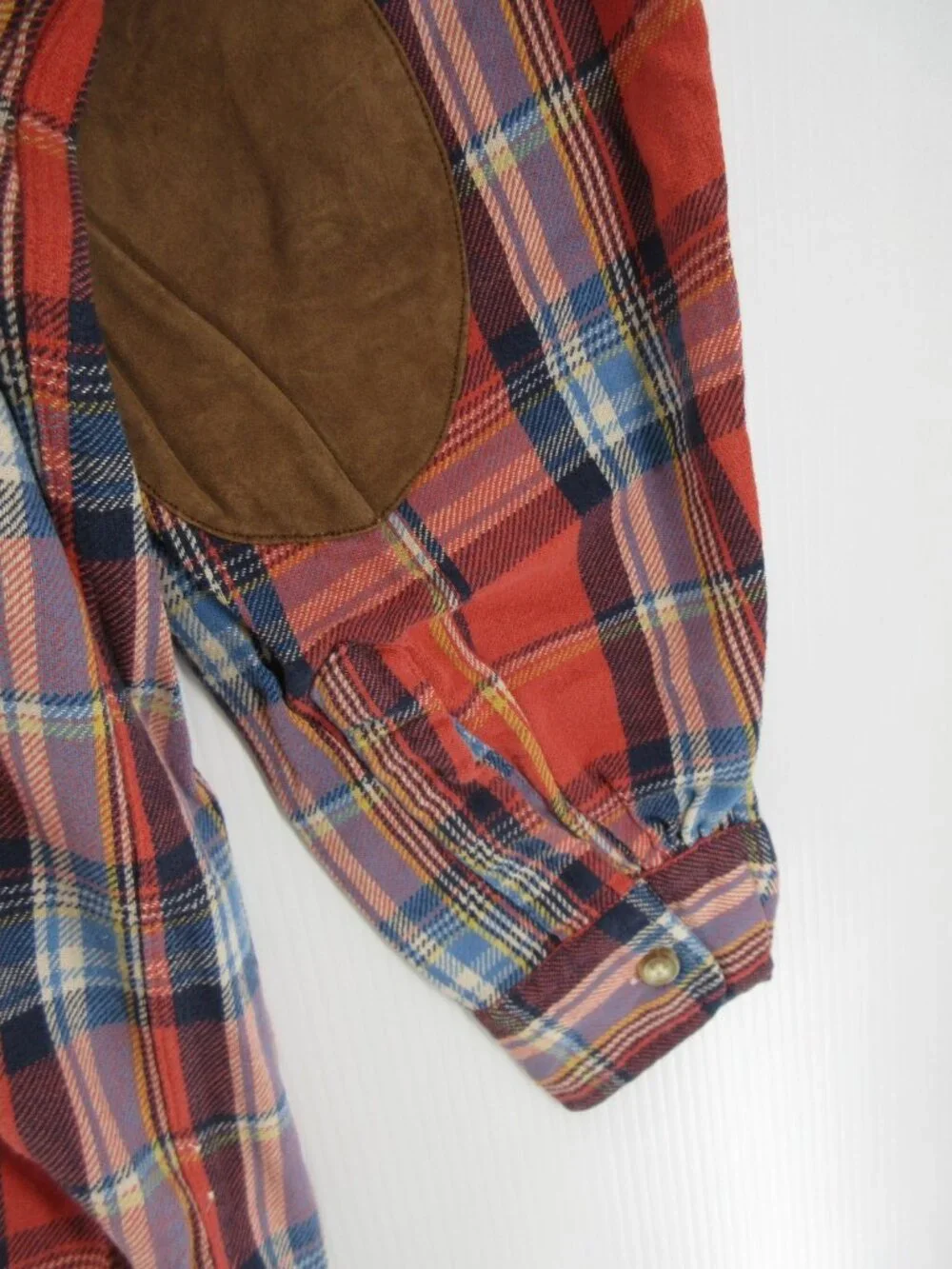 Polo Ralph Lauren Shirt 3XB Big Flannel Plaid Elbow Patches Heavyweight